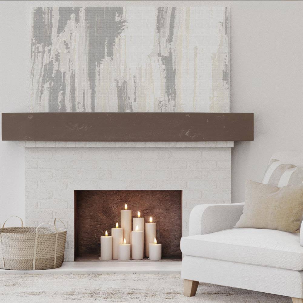 Knotty Pine Faux Wood Fireplace Mantel, Vintage Mahogany R236011