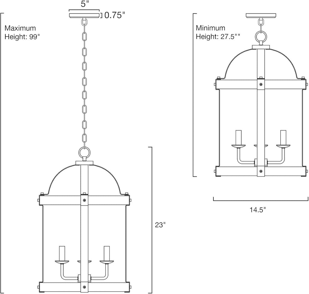 Black 4-Light Rustic Farmhouse Chandelier with Real Wood M509021