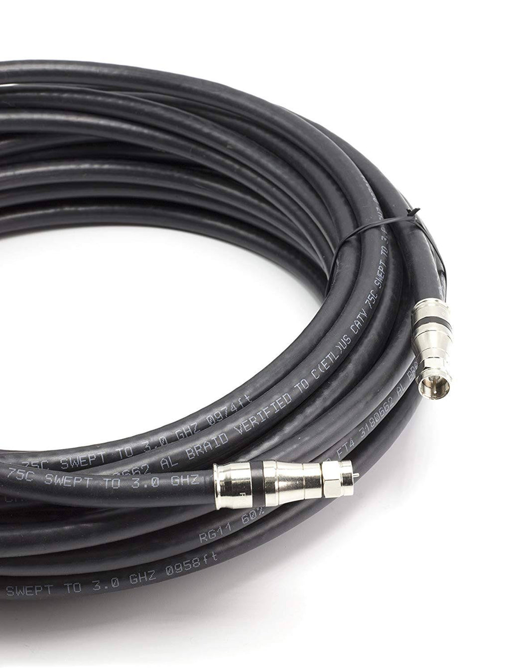 100 Foot RG-11 Coaxial Cable with F Type Connector F6072