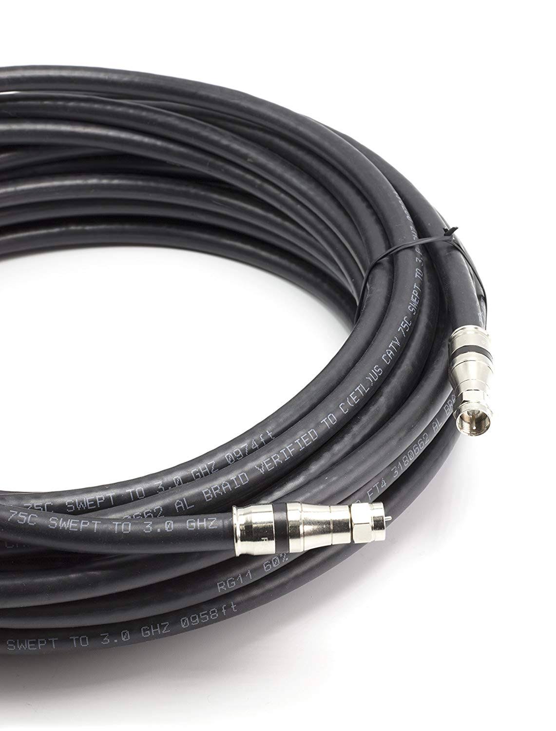 100 Foot RG-11 Coaxial Cable with F Type Connector F6072