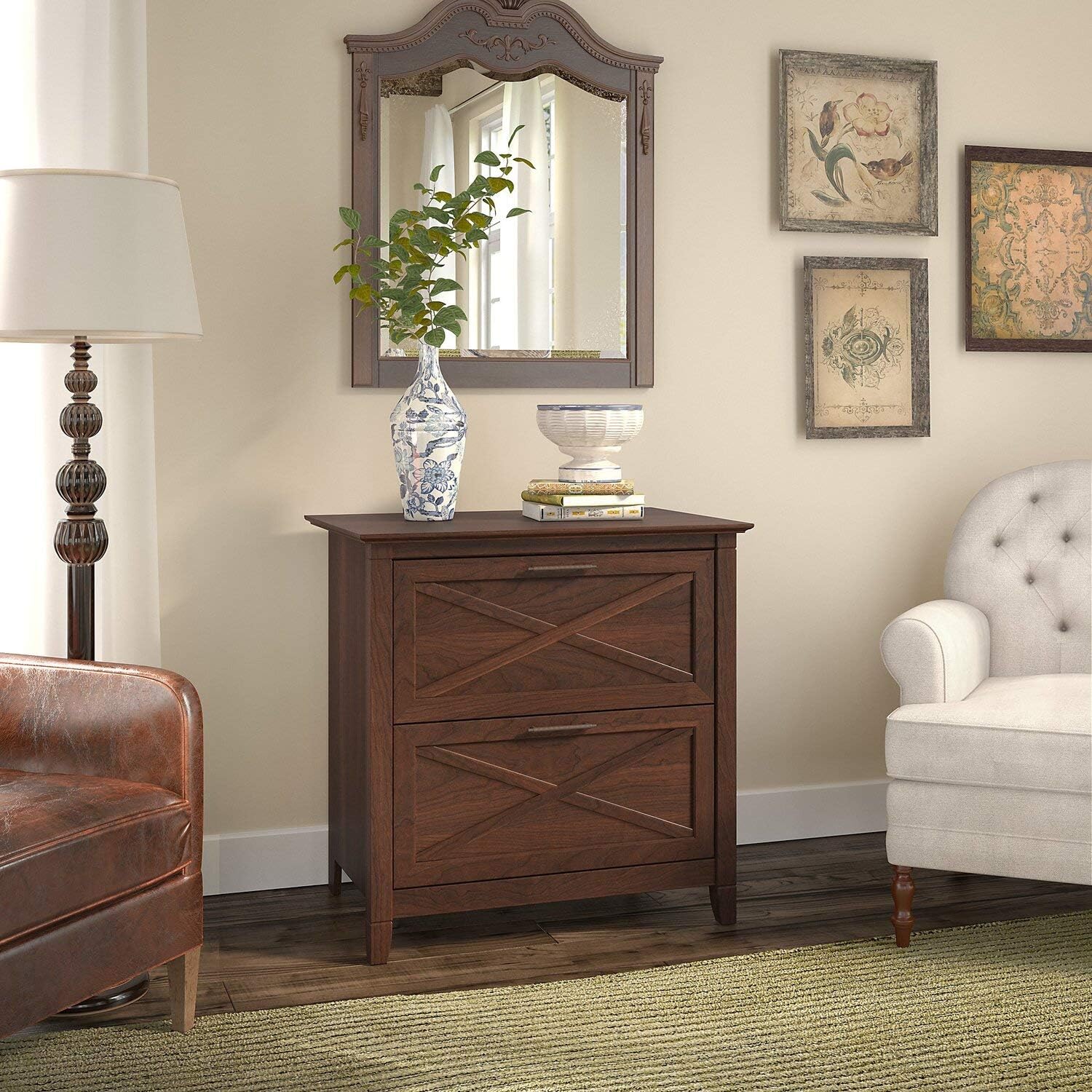 2 Drawer Lateral File Cabinet, Pure White Oak T6537