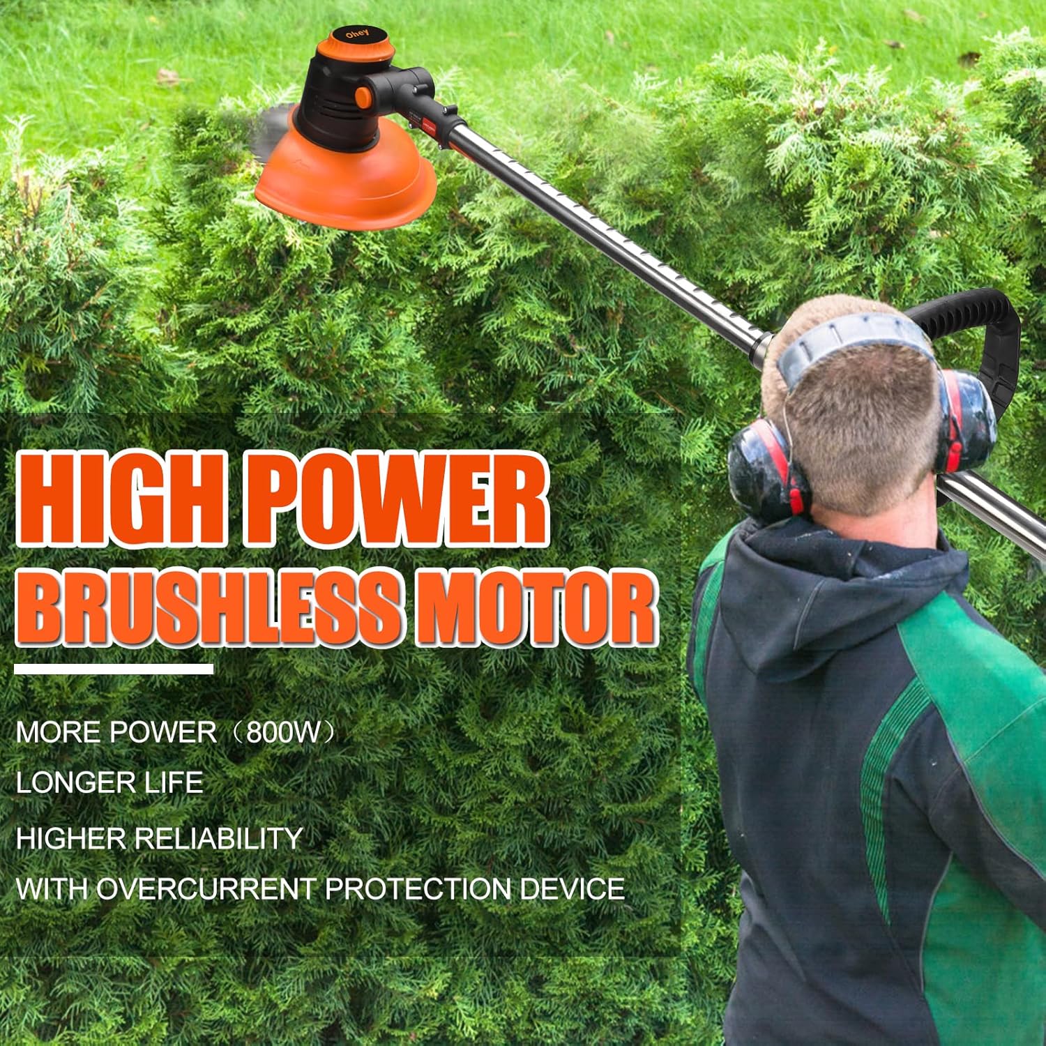 Cordless Electric Weed Trimmer with Power Display X63451