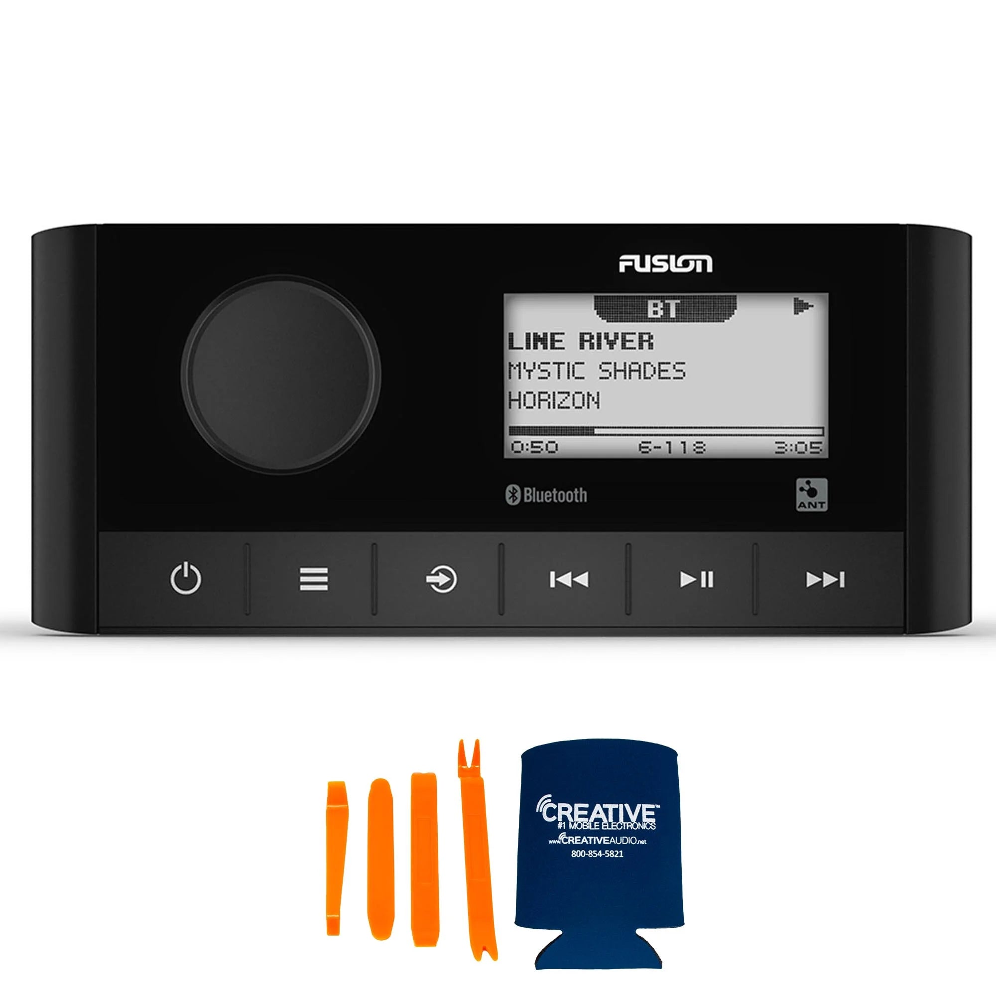 Marine Stereo with 1 Pair of 6.5" White Grill Marine Speakers with RGB Lighting C716