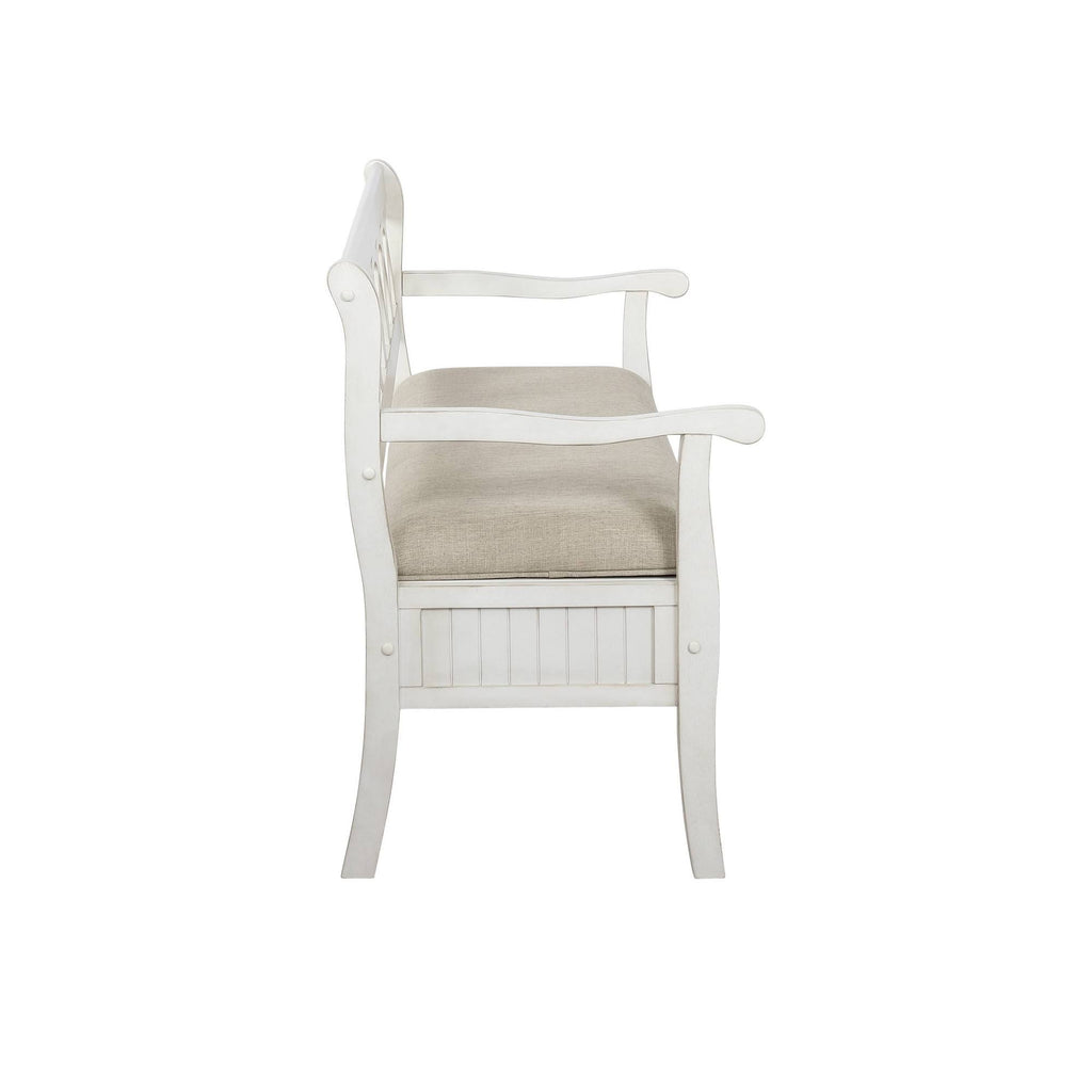 White Storage Bench R6175