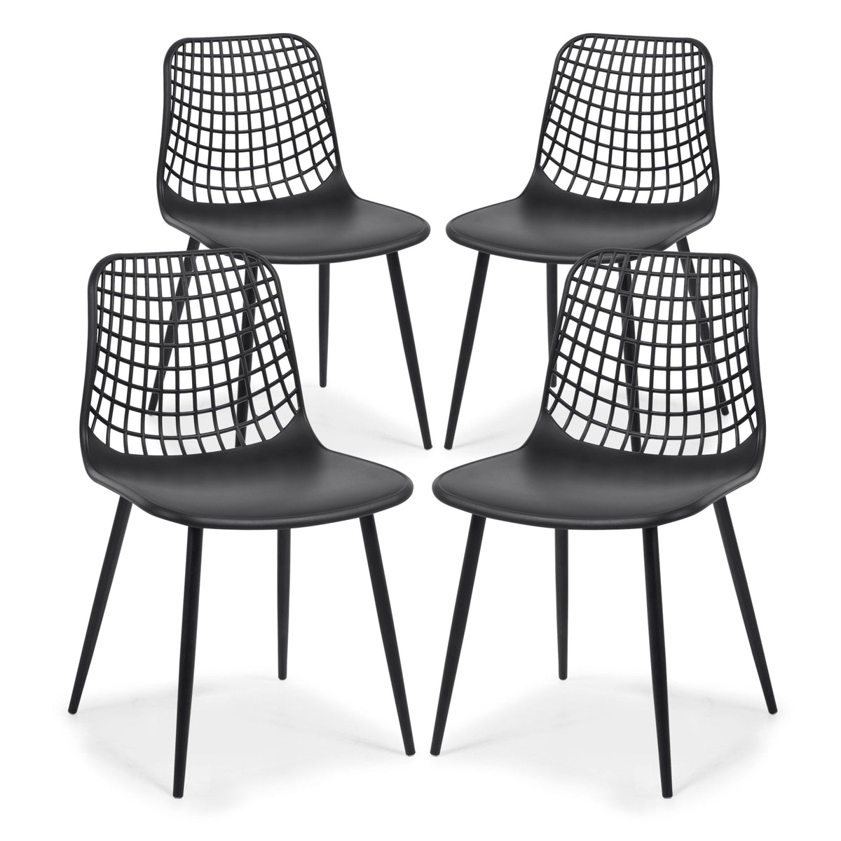 Black Poly Dining Chair Set of 4 W7414