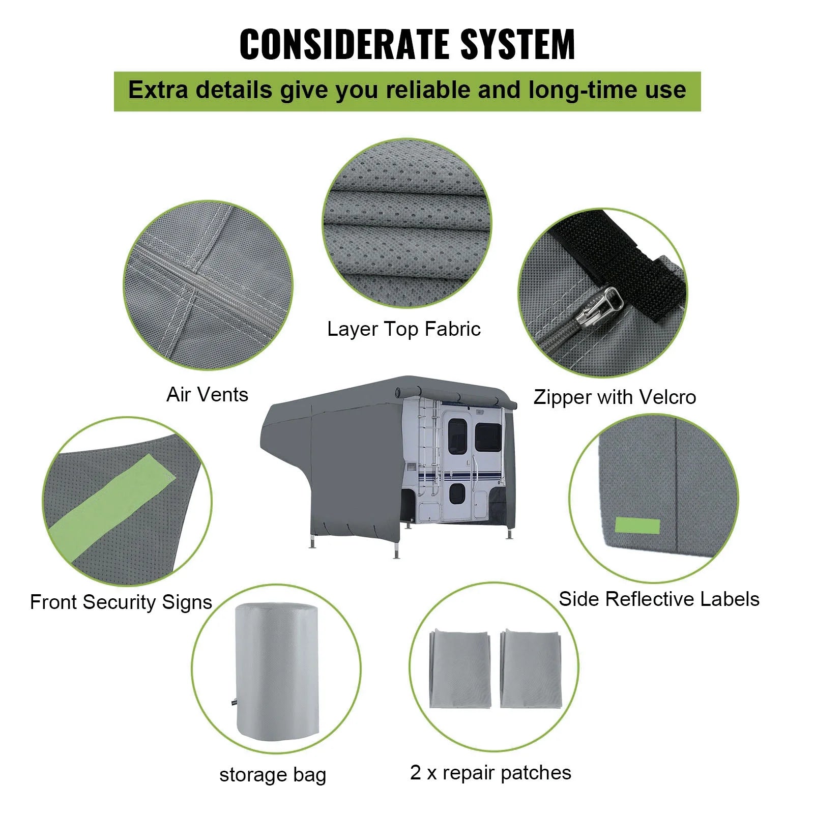 8'-10' Waterproof Anti-UV Non-Woven Fabric RV Cover Y9368