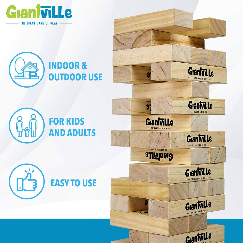 Jumbo Wooden Blocks Floor Game, 56 Pieces, Premium Pine Wood, Carry Bag R266476