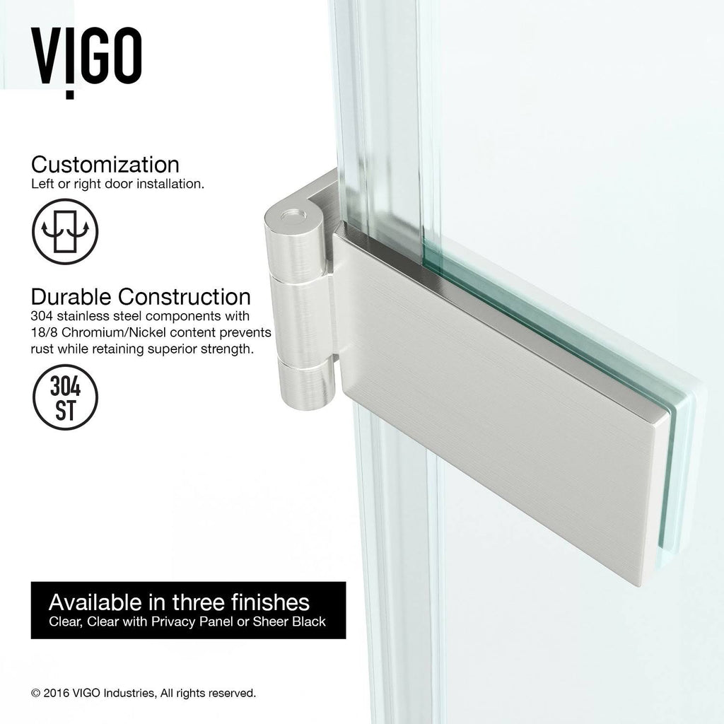 24-Inch Adjustable Frameless Shower Door G45857