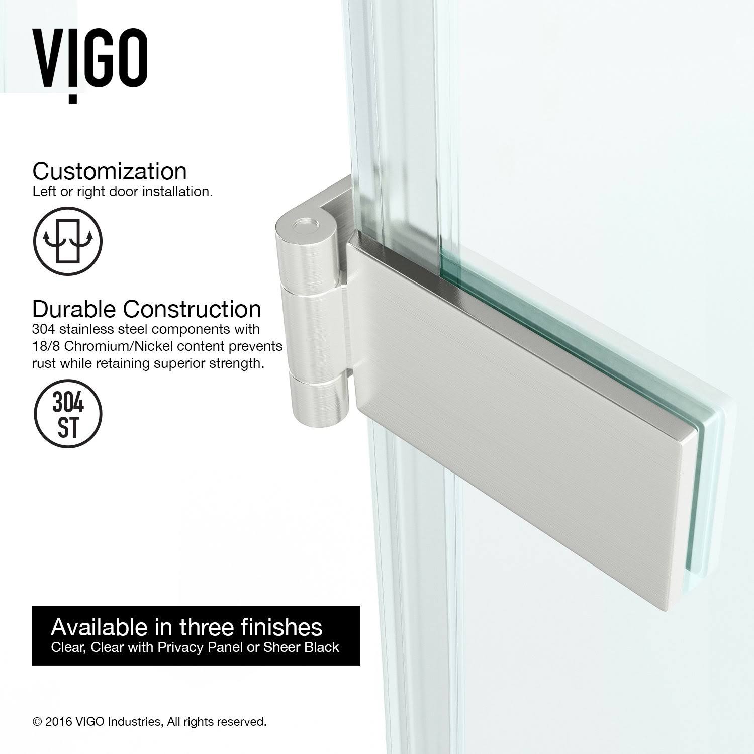 24-Inch Adjustable Frameless Shower Door G45857
