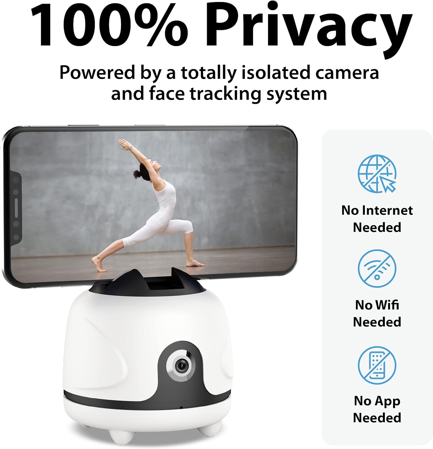 Face & Motion Tracking Phone Holder, 360° Rotation, Pack of 2 Q7722