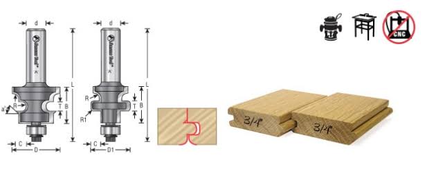 Carbide Tipped Flooring Router Bit Set with Nail Slot Y3980