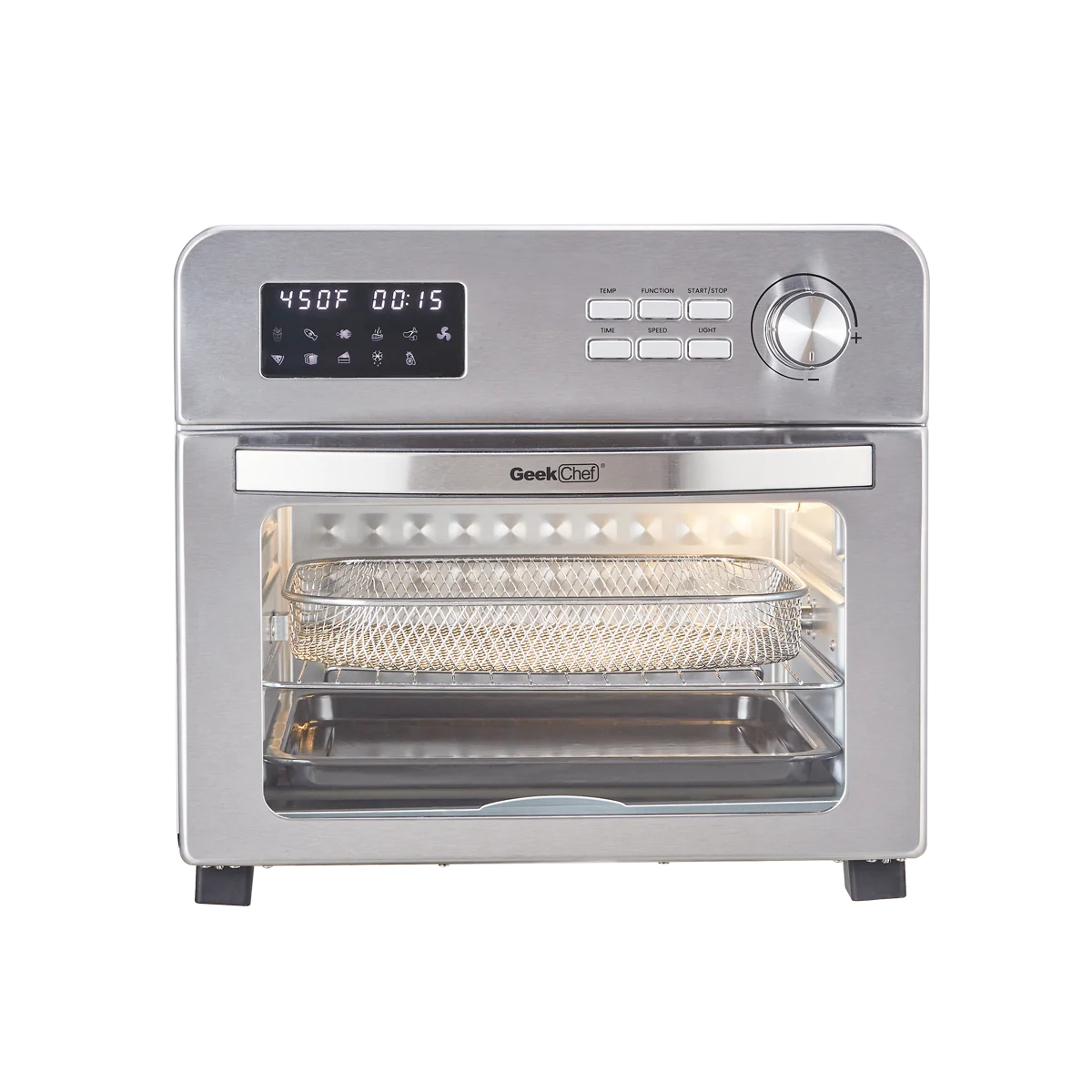 6-in-1 Air Fryer Toaster Oven, 24 Quart LCD Countertop Convection Airfryer with Rotisserie and Dehydrator M68460