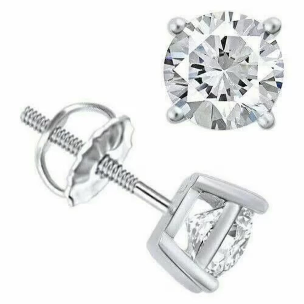 14K White Gold Moissanite Studs Earrings J92898