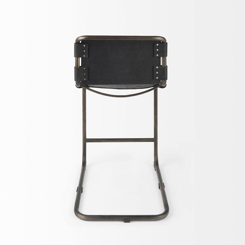 Black Leather Counter Stool D69860