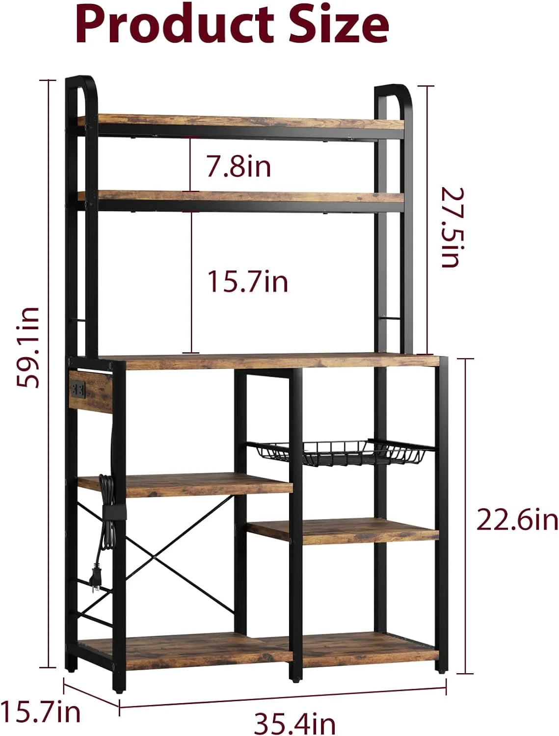 6-Tier Kitchen Rack with Wire Drawer E8180