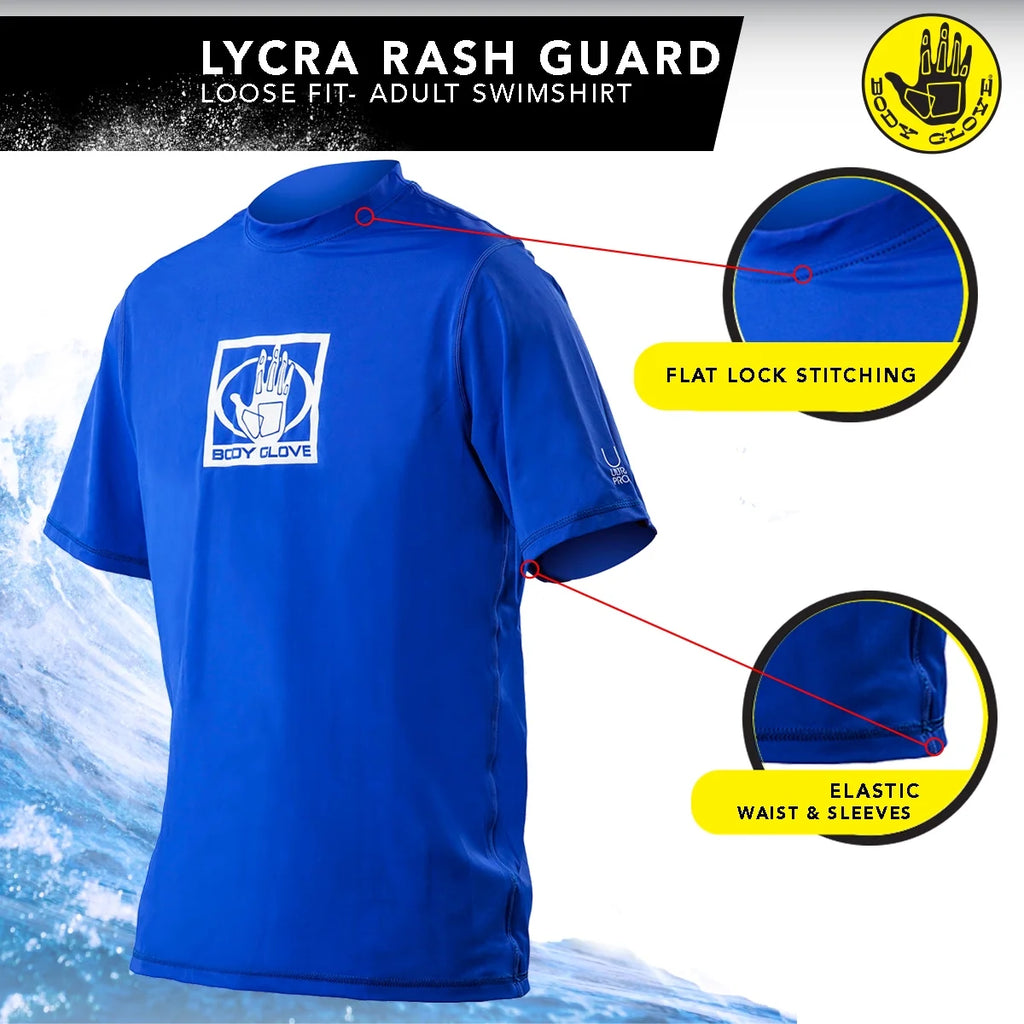 Blue Loose Fit Rash Guard Swimshirt H2438