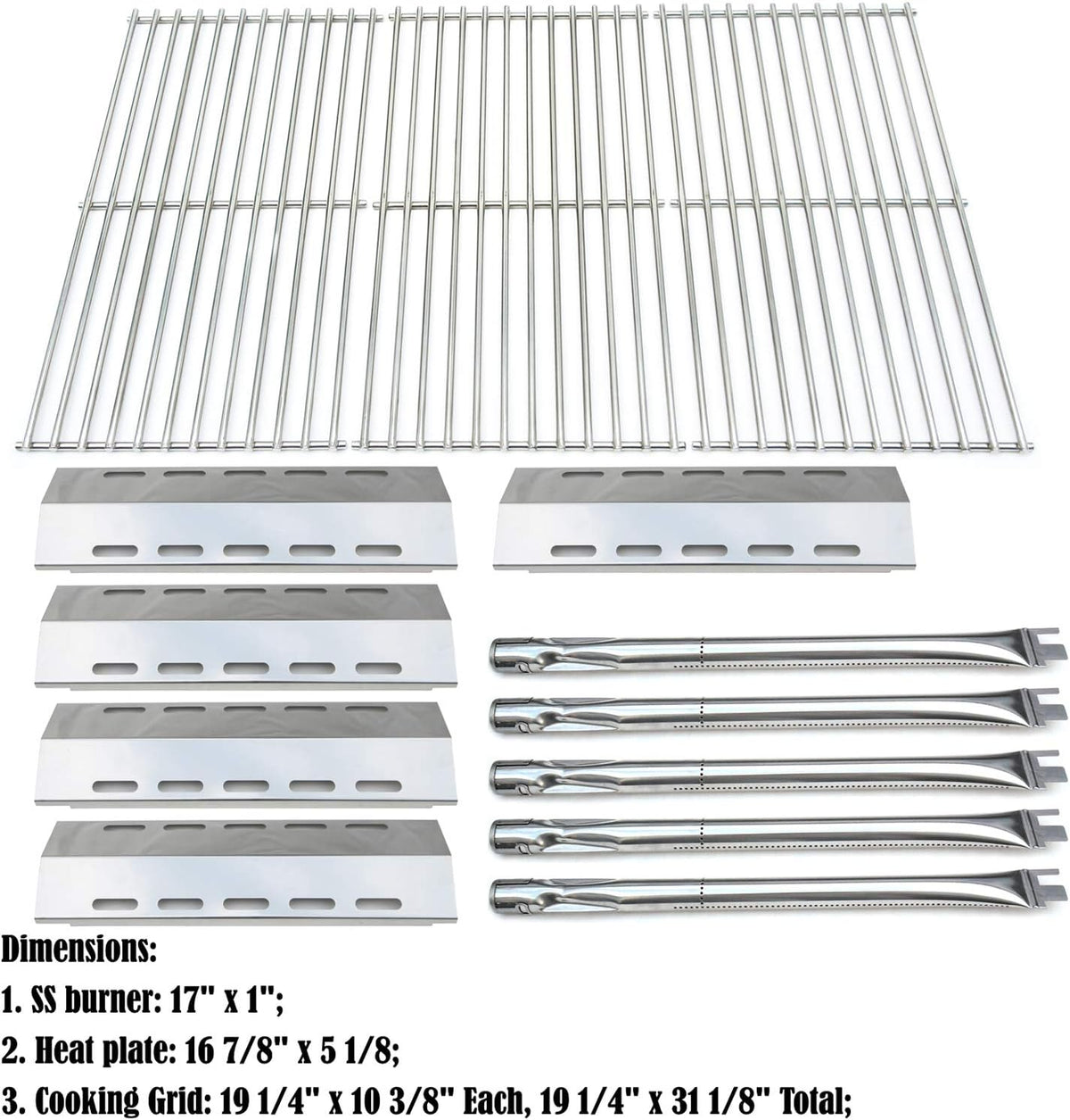 Gas Grill Burners, Heat Plates, Cooking Grid B58087