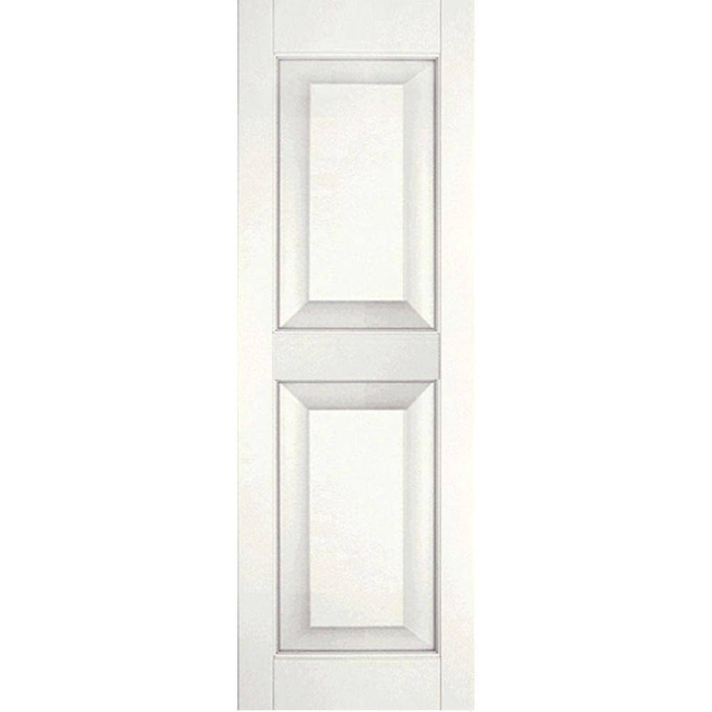 White Raised Panel Shutters Pair G6393