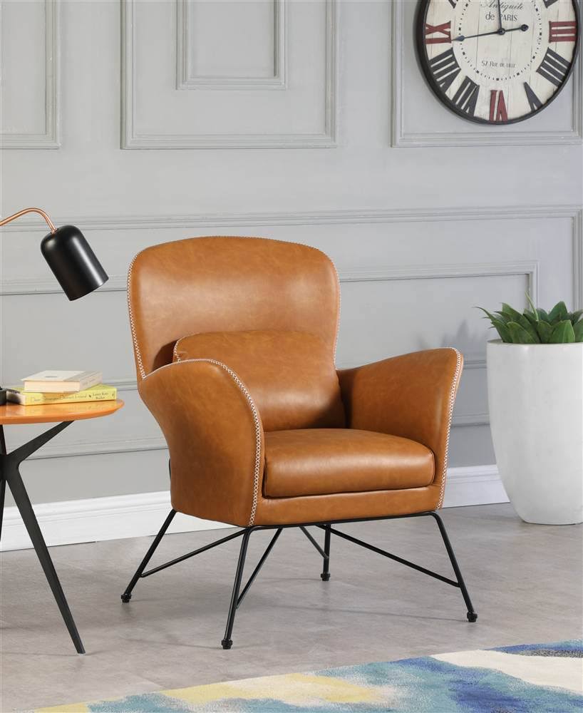 Camel Accent Chair with Steel Frame Z77907