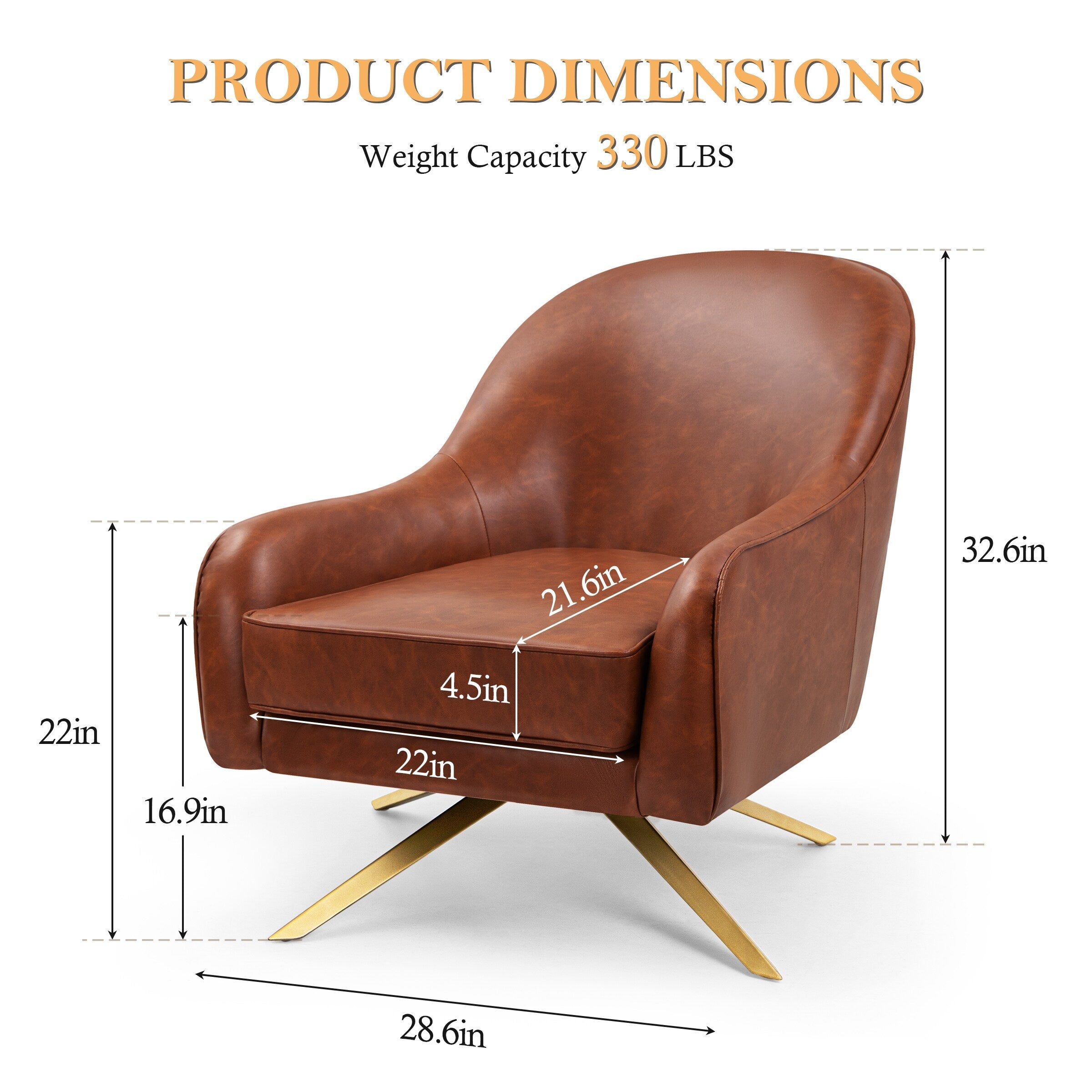 Brown Faux Leather 2-Piece Swivel Accent Chair Set L766781