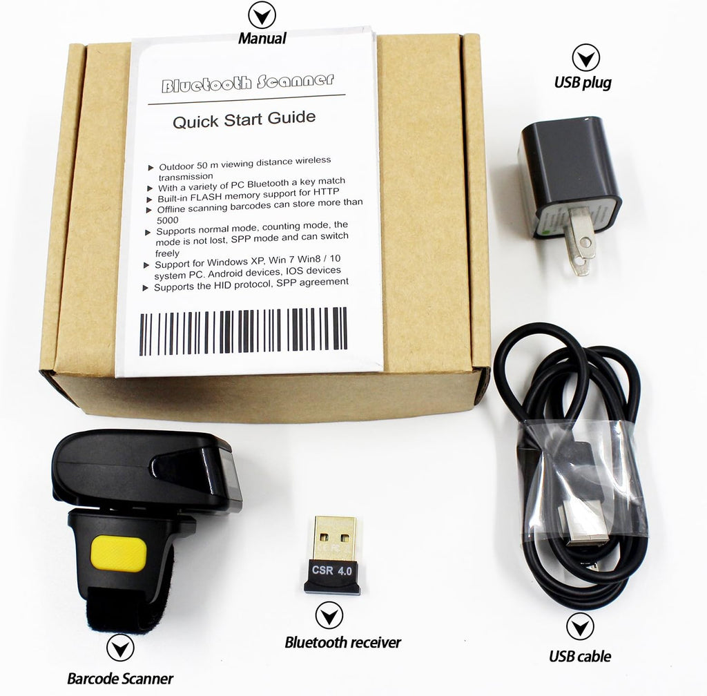 2D Bluetooth Ring Barcode Scanner M667