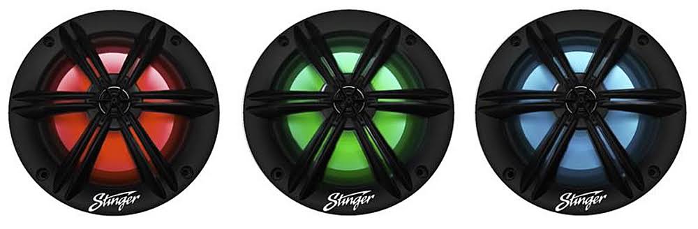 6.5x22 Marine Coaxial Speakers with RGB LEDs Black I714