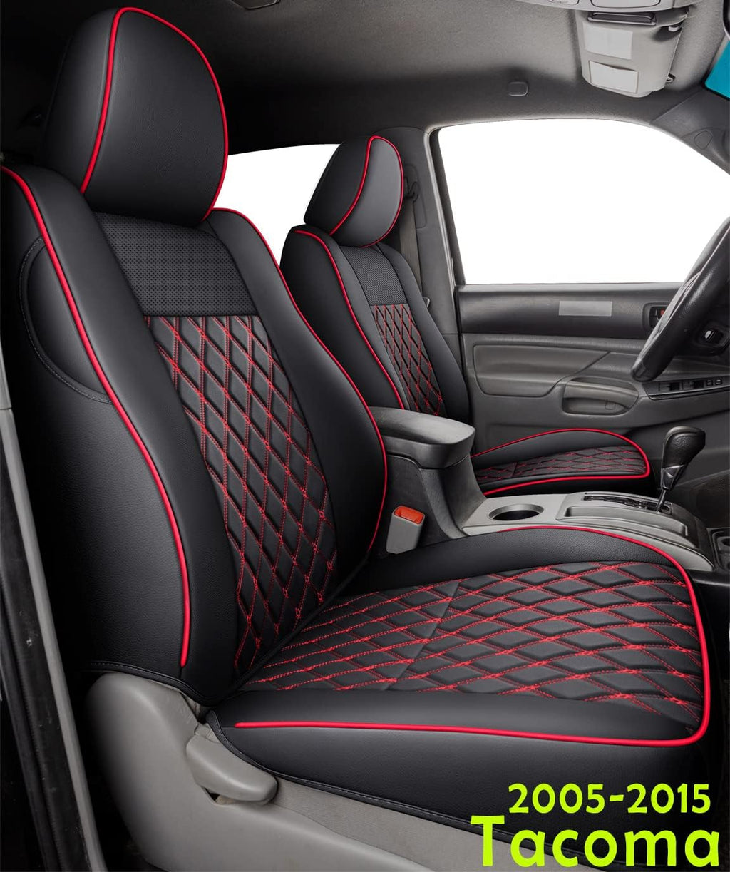 Red Faux Leather Full-Set Seat Covers T63169