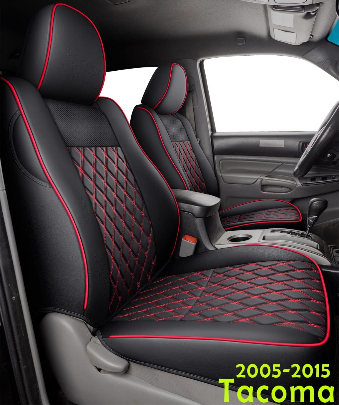 Red Faux Leather Full-Set Seat Covers T63169