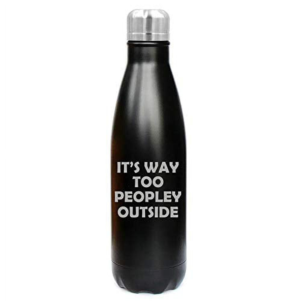 17 oz Double Wall Vacuum Insulated Stainless Steel Water Bottle Travel Mug Cup (Black) O22516