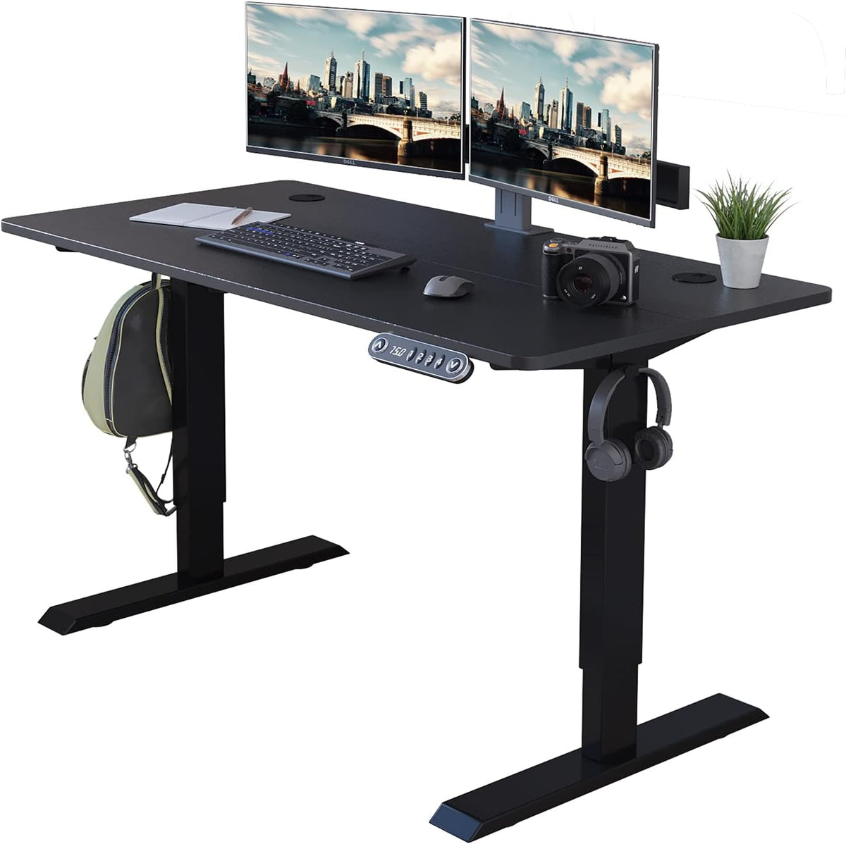 Rustic Brown Electric Standing Desk 48 x 24 Inches N4358
