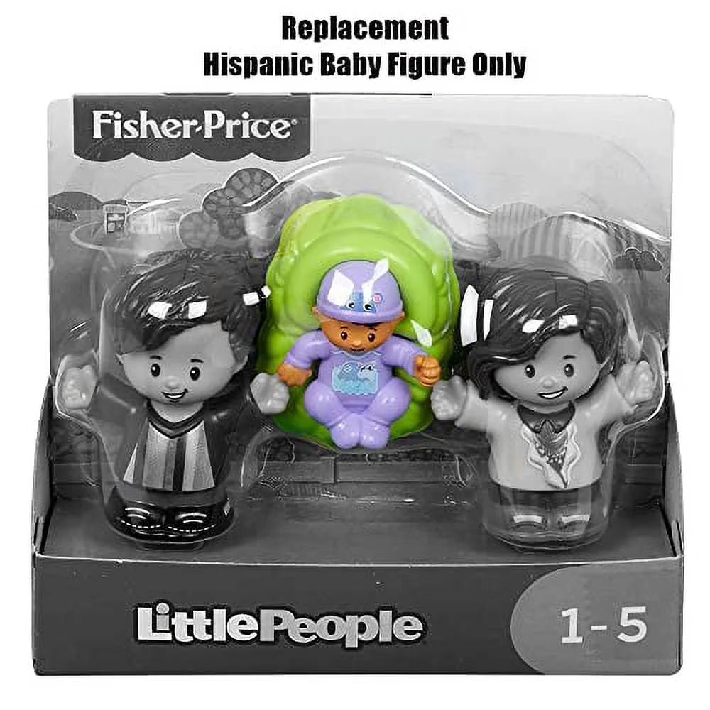 Hispanic Baby Figure with Green Basket and Purple Outfit K409