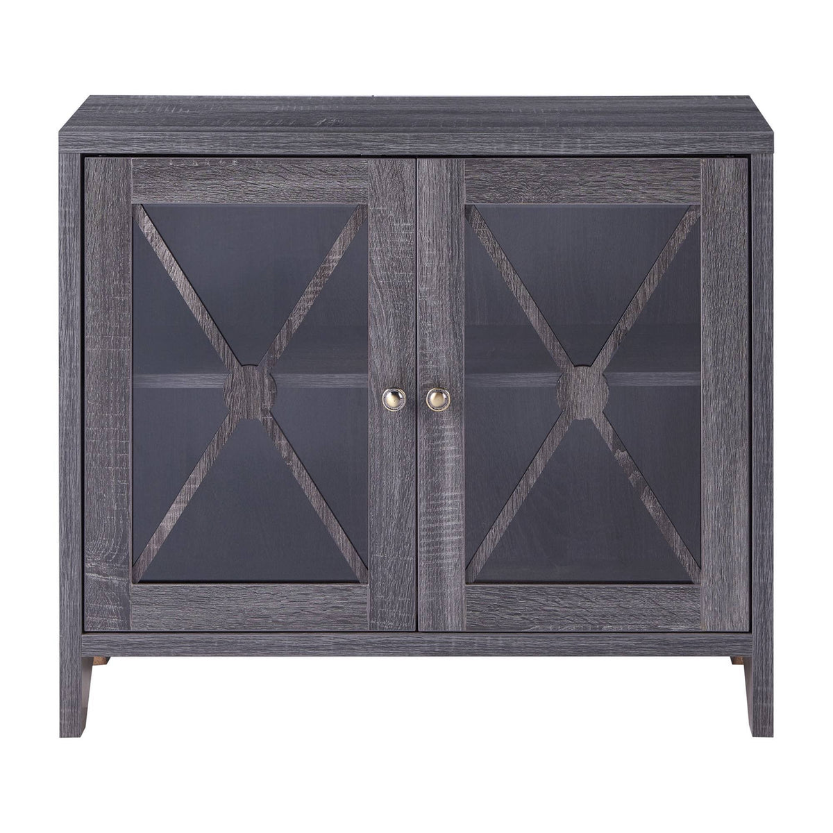 Distressed Gray 1 Shelf Accent Cabinet A723