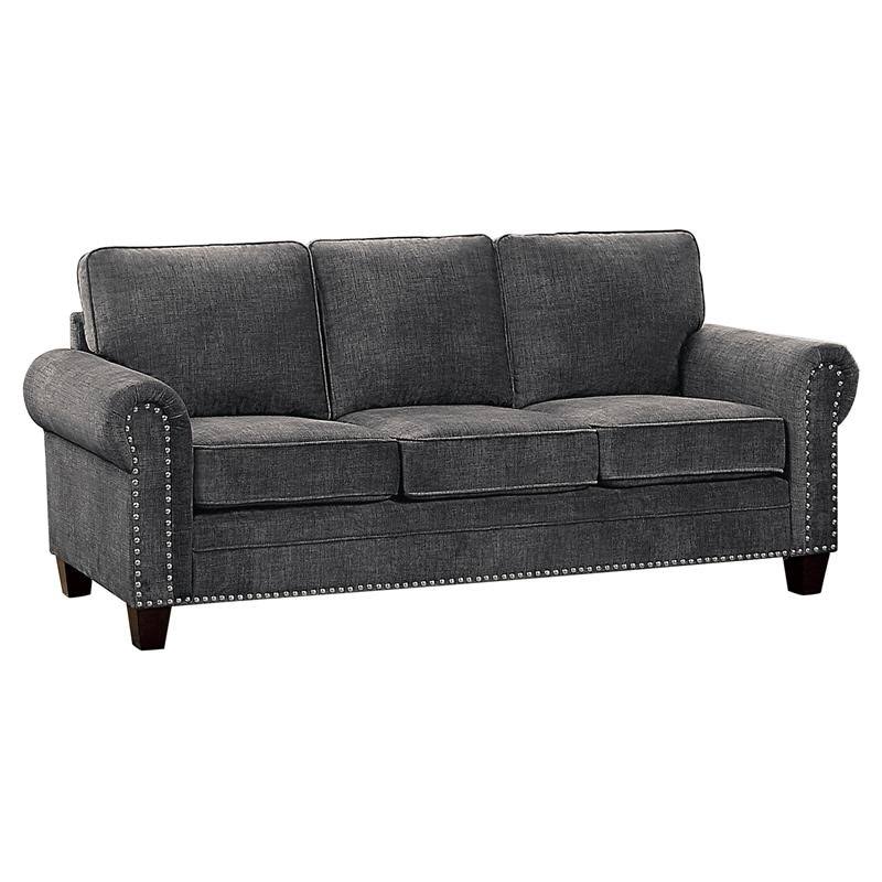 Dark Gray Microfiber Sofa U687540