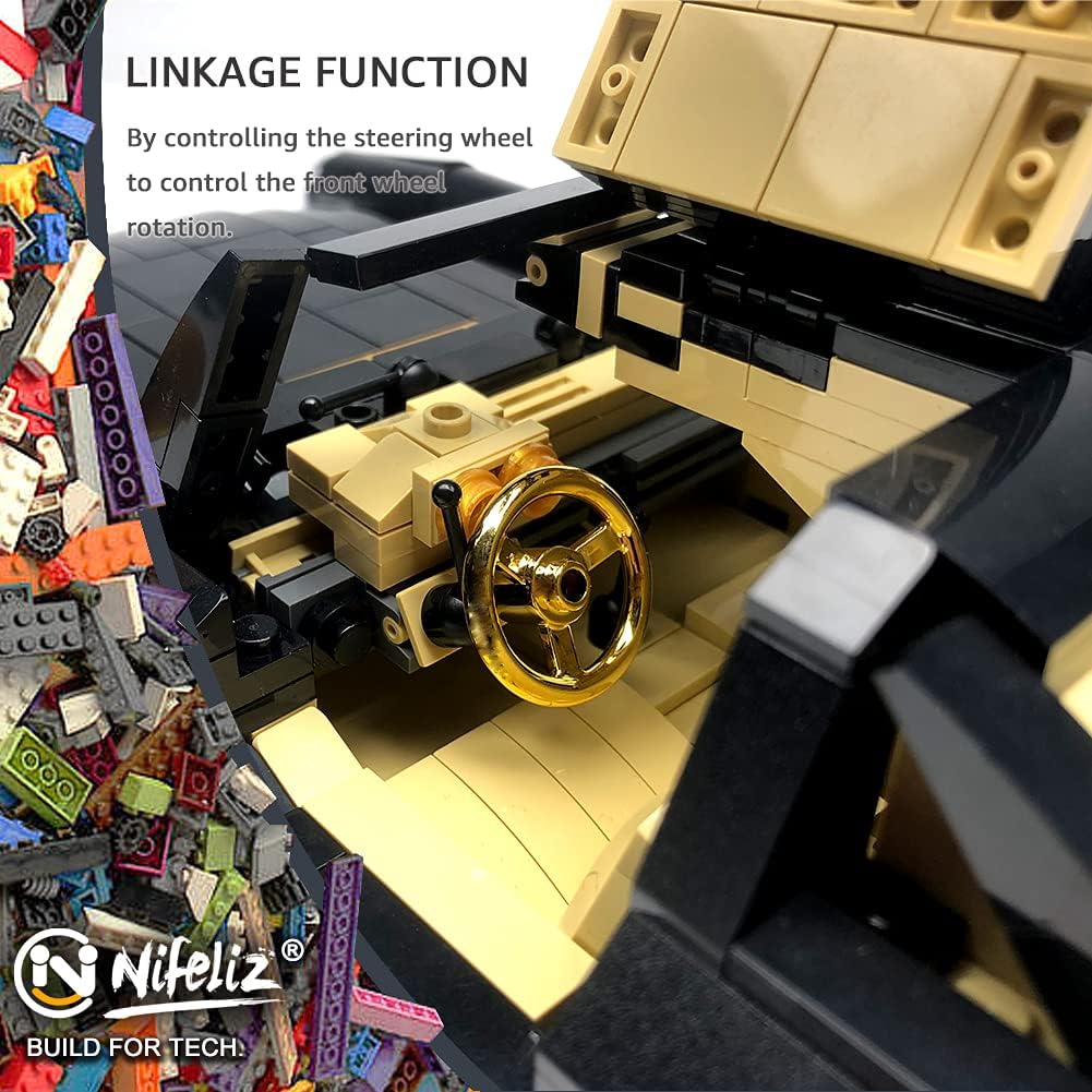 Retro Sports Car 1:14 Scale Building Blocks Set (886 Pcs) J260665