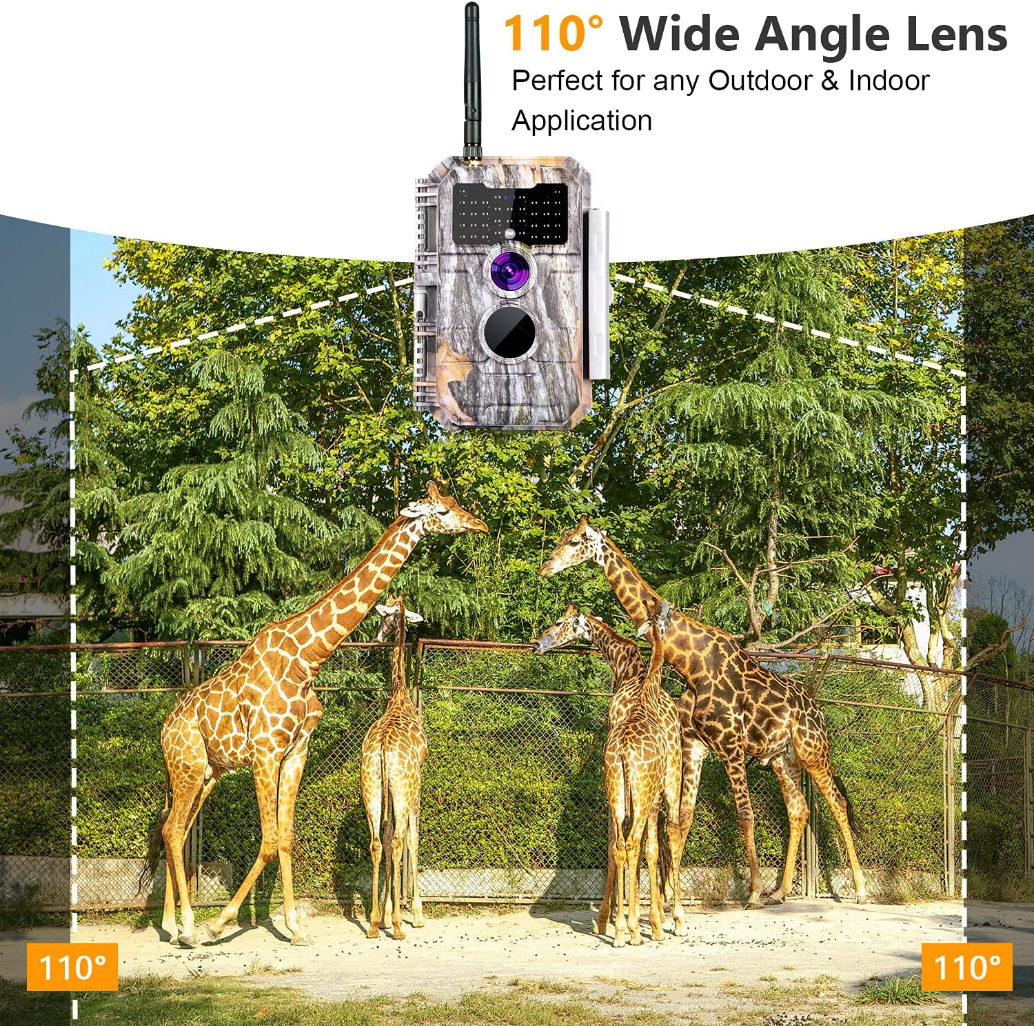 Wireless WiFi Trail Camera 24MP 1296P Night Vision No Glow Motion Activated Waterproof W870