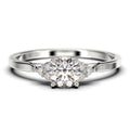 1.25 Carat Round Cut Moissanite Engagement Ring in 925 Sterling Silver With 18k White Gold Plating Q1179