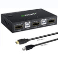KVM Switch HDMI 2 Port 4K@30Hz with 2 HDMI Cable and 2 USB Cable U960