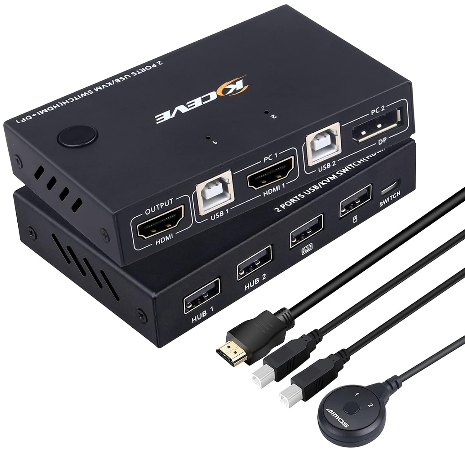 KVM Switch HDMI 2 Port 4K@30Hz with 2 HDMI Cable and 2 USB Cable U960
