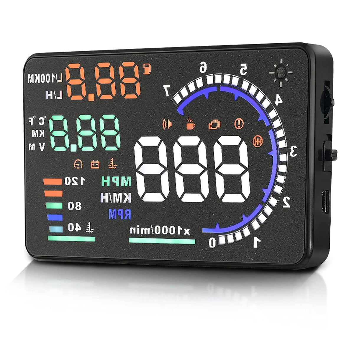 Multi Color 5.5 inches Car HUD Head up Display with OBDII Interface, Pack of 2 V5808
