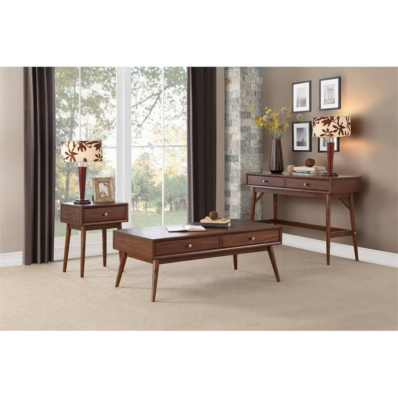 Brown Wood 1 Drawer End Table Q7468