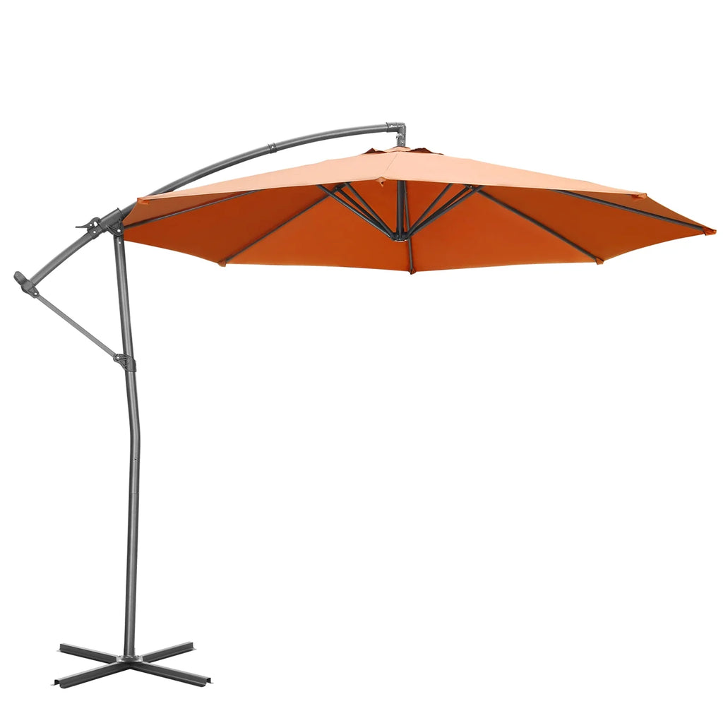 10ft Offset Patio Umbrella with Cross Base T6812