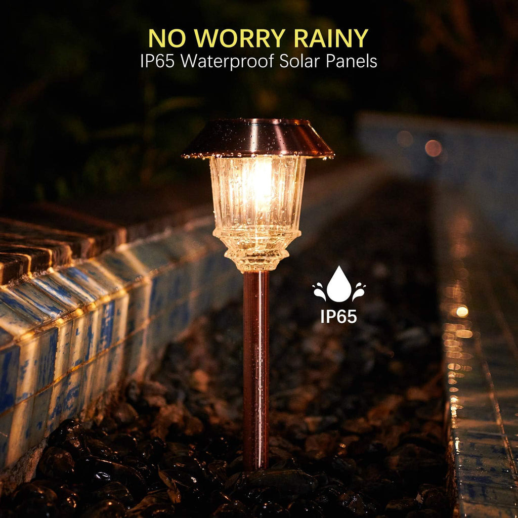 Solar Pathway Lights 4 Pack Outdoor Waterproof IP65 Warm White Z3977