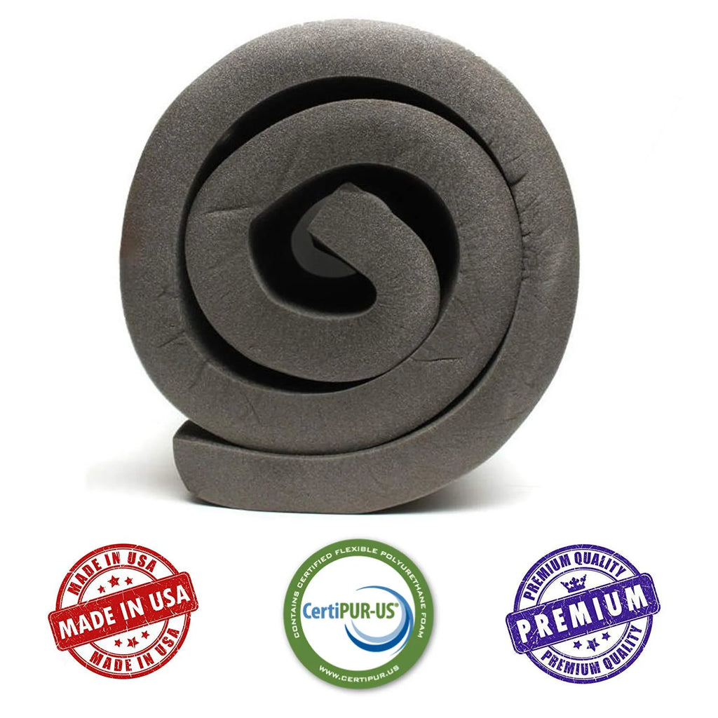 Charcoal Rubber Foam Sheet Cushion 5"H X 24"W X 72"L Q142