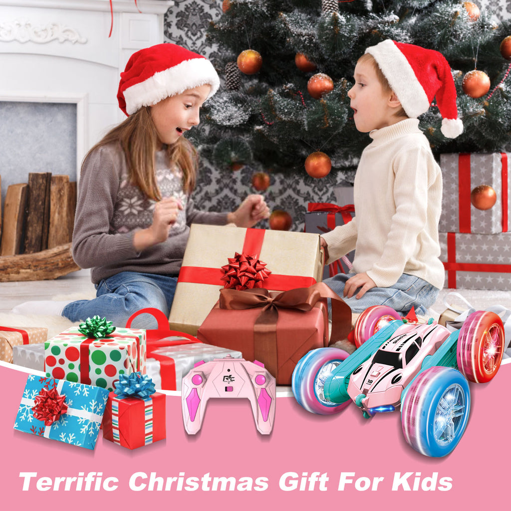 Pink Remote Control Stunt Car with Wheel Lights P714586