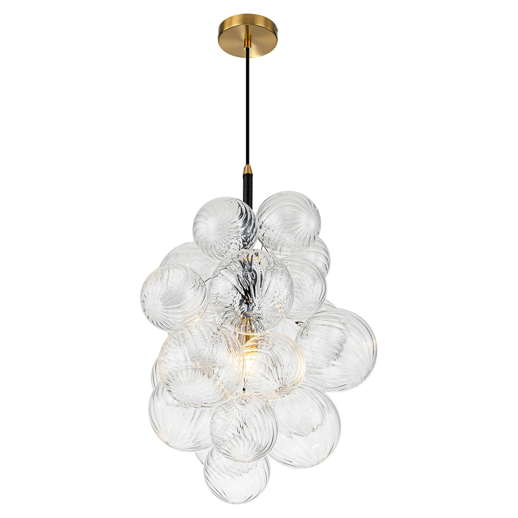 1-Light Dimmable Glass Globe Chandelier C337