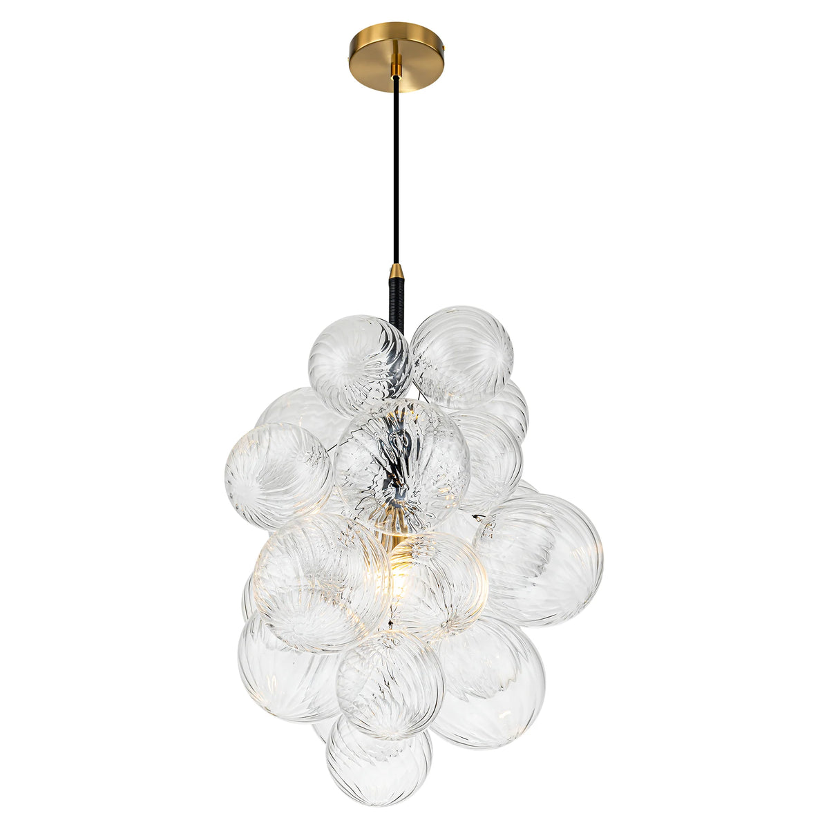 1-Light Dimmable Glass Globe Chandelier C337