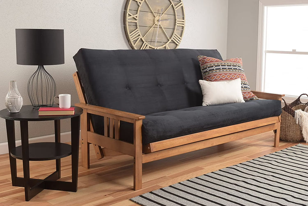 Black Suede Fabric Futon Mattress N598131