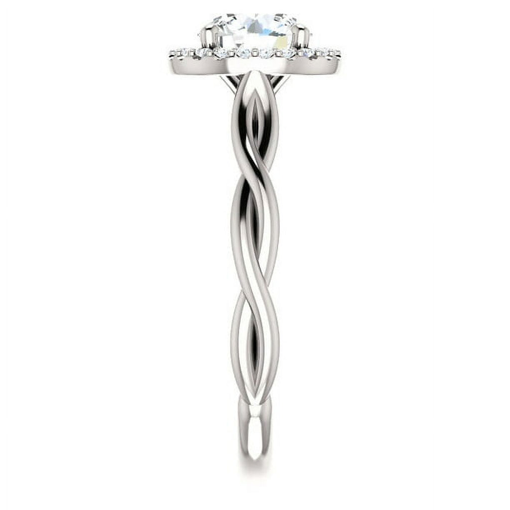 14K White Gold Halo Ring P335