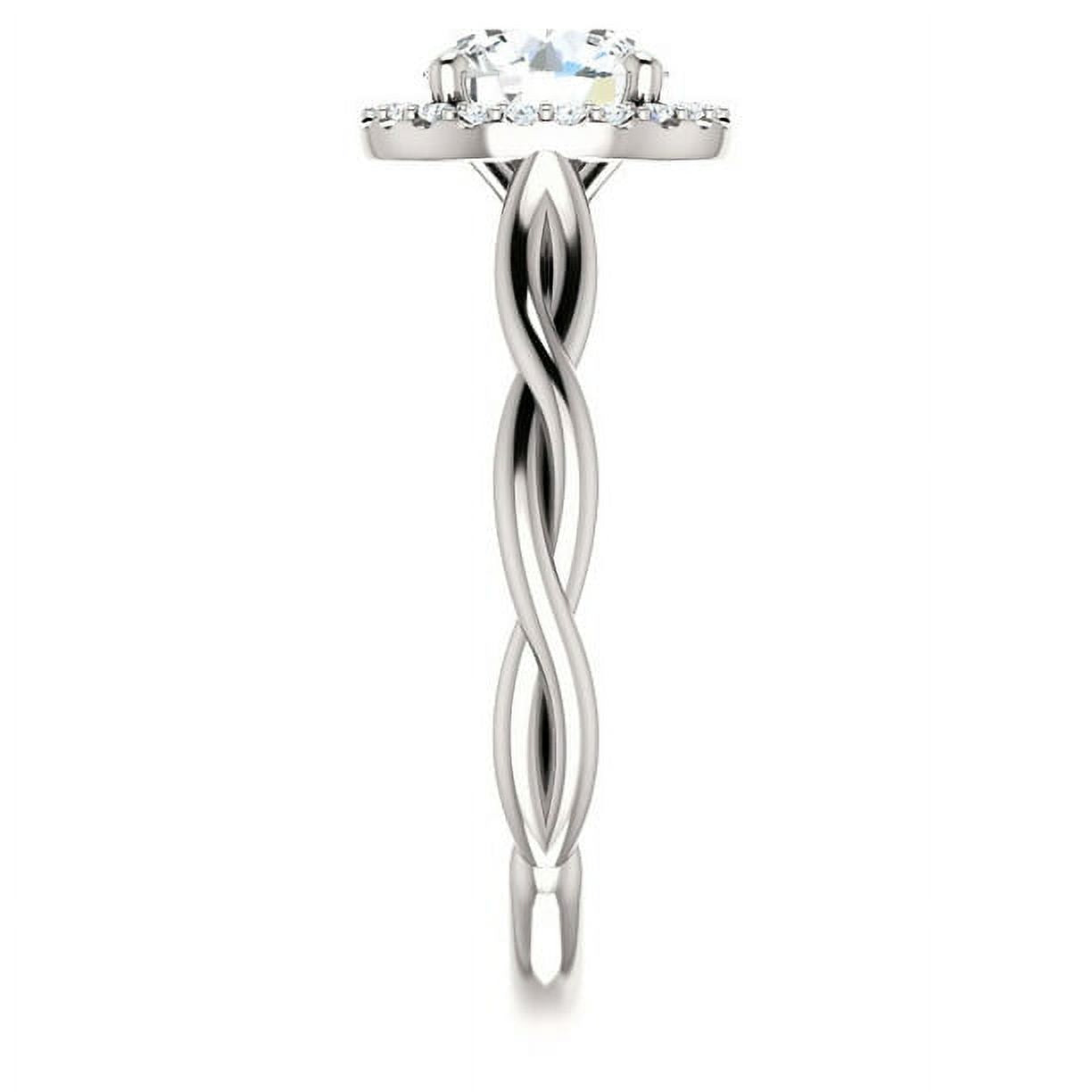 14K White Gold Halo Ring P335