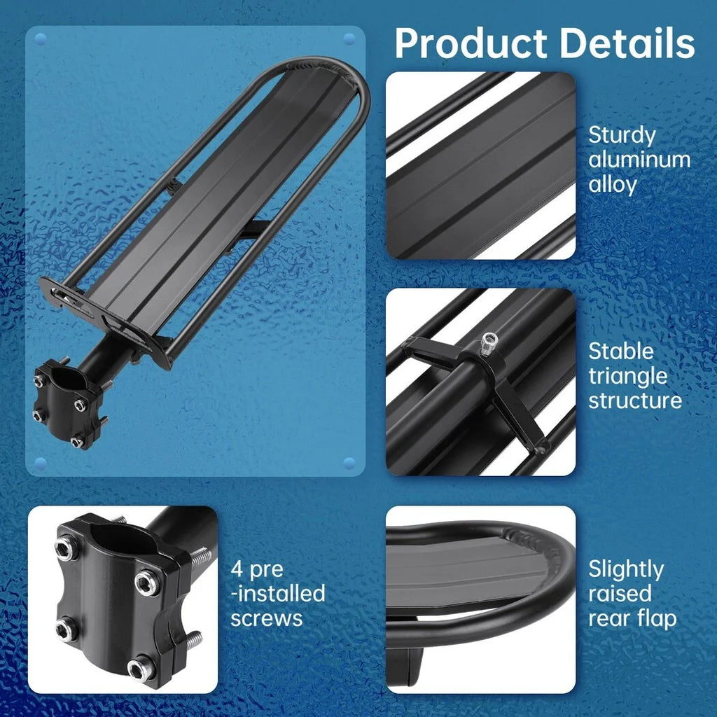 Adjustable Universal Aluminum Alloy Bicycle Pannier Rack with 10kg Load Capacity W50249